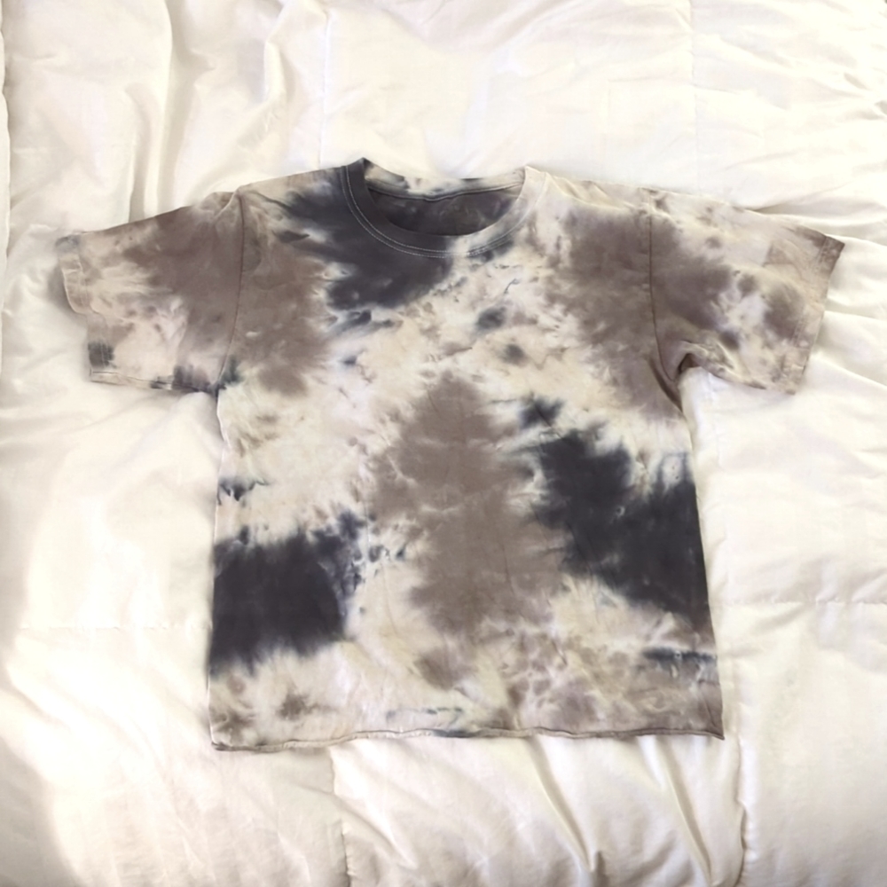 Antistar cropped 100% cotton tie dye tee shirt